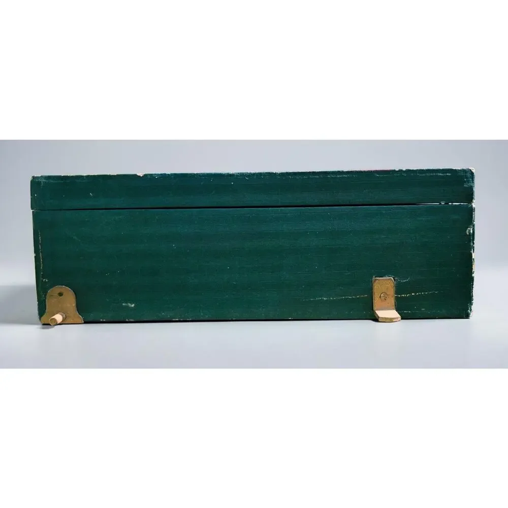 Vintage 1930s Salesman Sample Case Antique Industrial Wood Display Box Green...